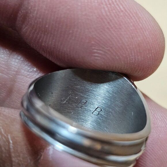 Vintage Y2K beaumont middle school 2000 class ring blue stone Size 8 silver Tone - Picture 5 of 7